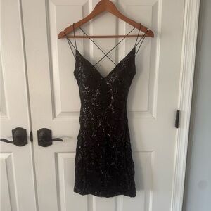 Elegant Black Sequin Dress